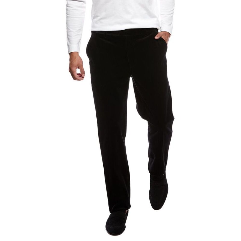 Rowing Blazers Mens Velvet Classic Tuxedo Pant, Black